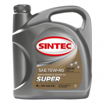 Моторное масло Sintec 10w-40 super SG/CD п/синтетическое (4л)