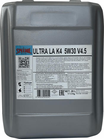 Масло моторное SPEEDOL ULTRA LA K4 5W30 V4.5 (20 литров)